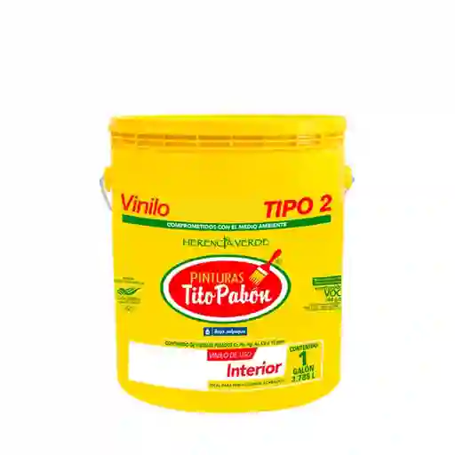 Pintura Galon Vinilo Blanco Tipo 2 Basico Tito Pabon