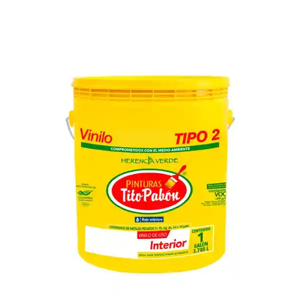 Pintura Galon Vinilo Blanco Tipo 2 Basico Tito Pabon