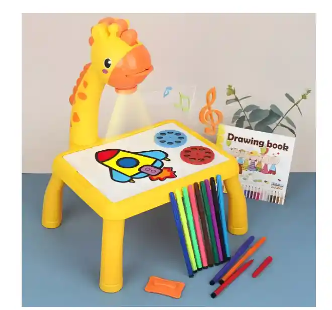 Mesa De Dibujo Para Niños Con Proyector + 12 Lapiz De Color