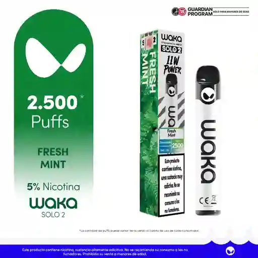 WAKA Vaporizador Solo 2 Fresh Mint 5% 2.500 puffs