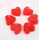 Velas Diseño Corazón Rojas X 6 Unidades