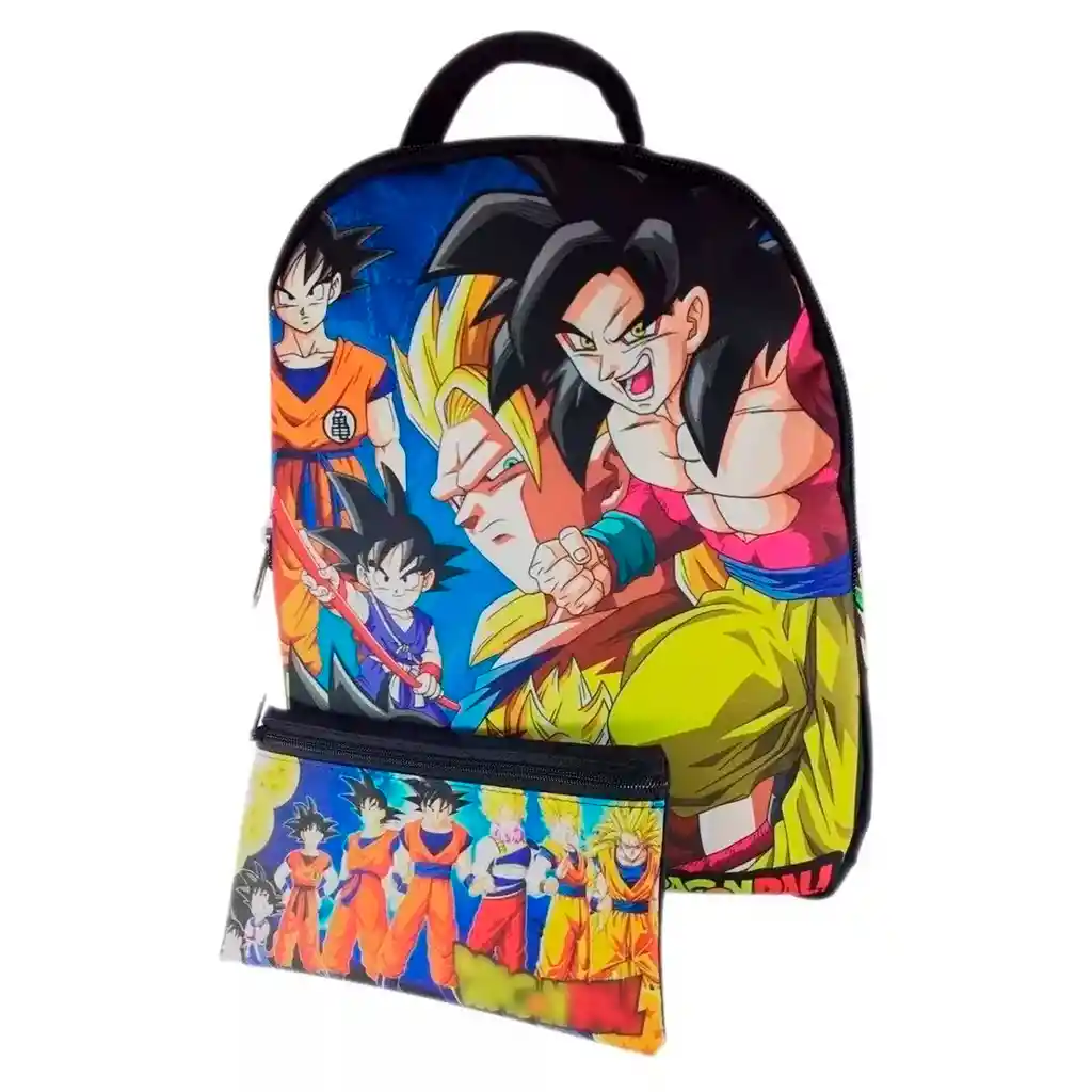 Morral + Cartuchera Comic Dragon Ball Z Gt Maleta Ánime Goku Sj4