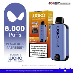 WAKA vape soPro DM8000i Peach Blue Raspberry-5% nicotine salt-STDS