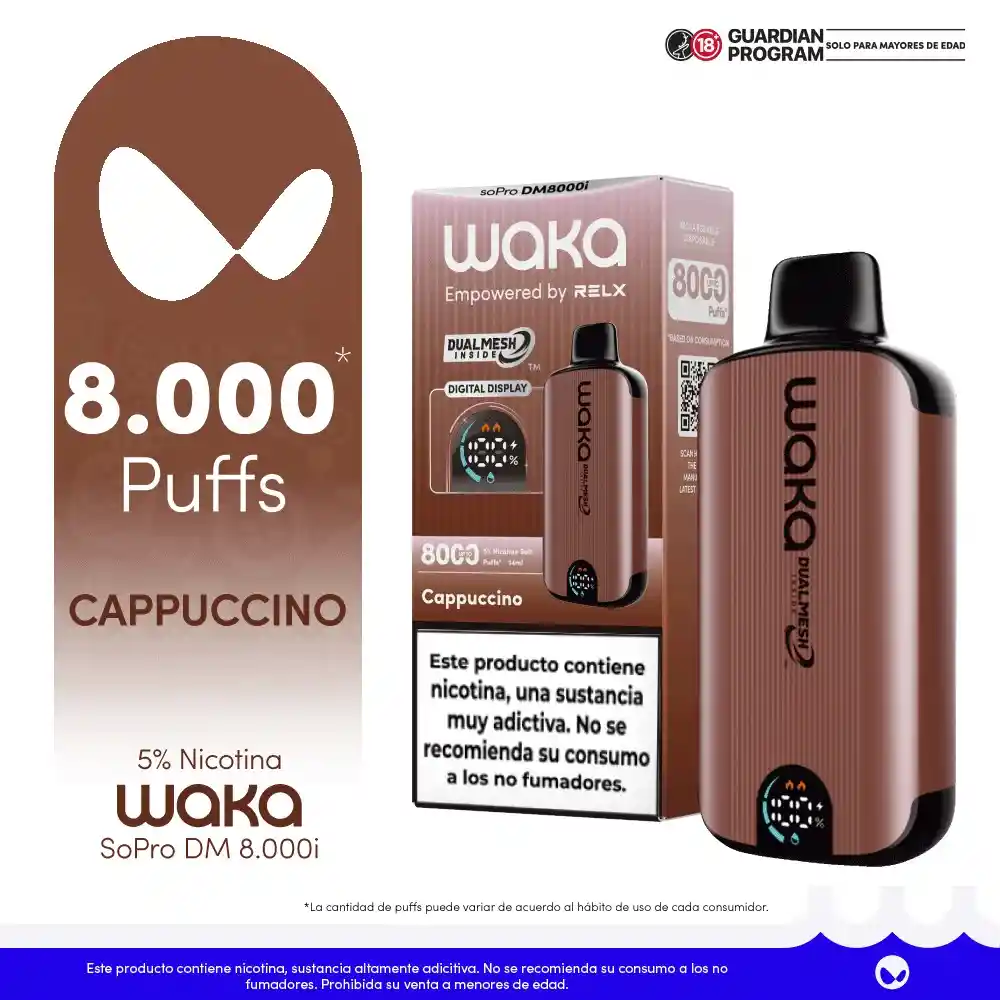 WAKA Smart Vape Cappuccino 5% 8.000 puffs