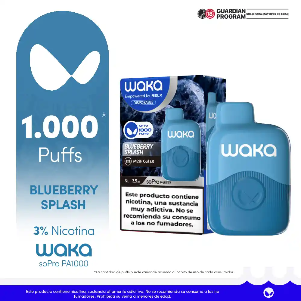 WAKA vape soPro PA1000 Blueberry Splash 3%