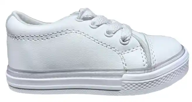 Tenis Blanco Colegial Para Niños / Niñas Talla 24