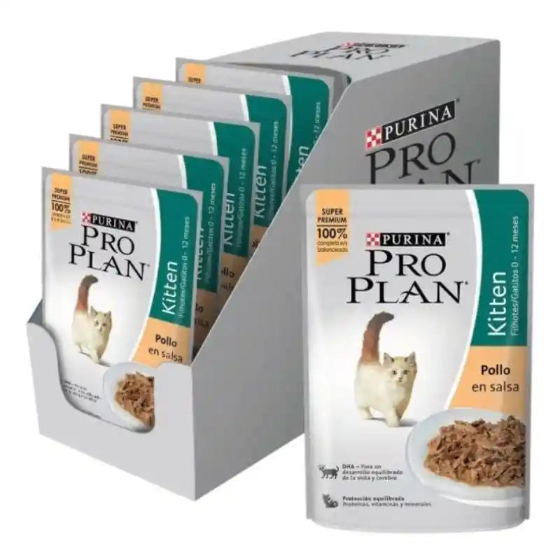 Pro Plan - Alimento Húmedo Gatito Pollo 15 Sobres De 85 G