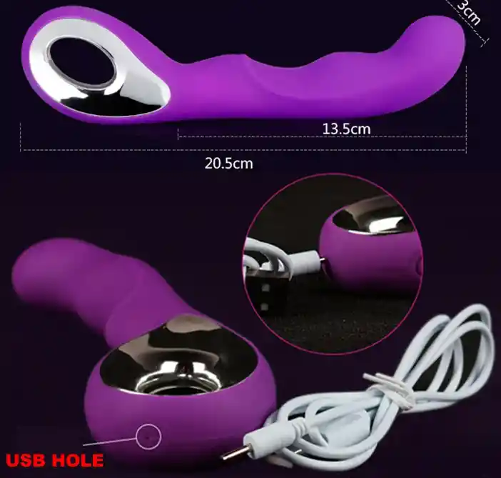 Vibrador Anal Clitoris Punto G Vaginal Femenino Mujeres Orgasmo Carga Usb 20cm