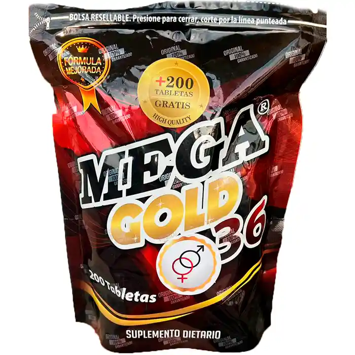 Mega Gold Potenciador Del Pene Poderoso Y Natural Fuerte Ereccion