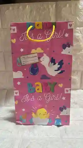 Bolsa Regalo Papel Mediana Bebe Niña 26*15*7