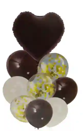 Bouquet Globos Bombas Negro Agata X9 Pcs