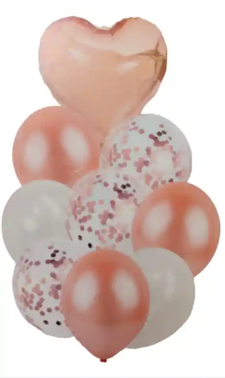 Bouquet Globos Bombas Rosado Agata X9 Pcs