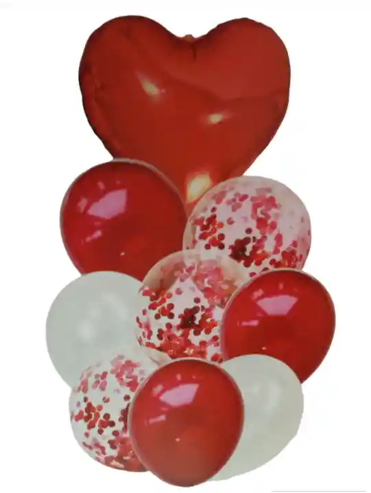 Bouquet Globos Bombas Rojo Agata X9 Pcs