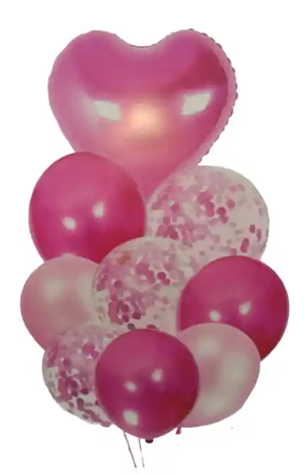 Bouquet Globos Bombas Fucsia Agata X9 Pcs