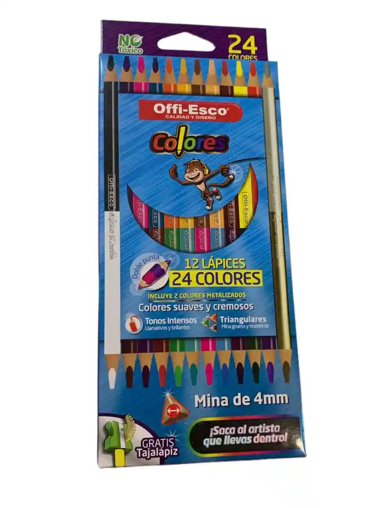 Colores Offi-esco Doble Punta 12 Lapices 24 Colores