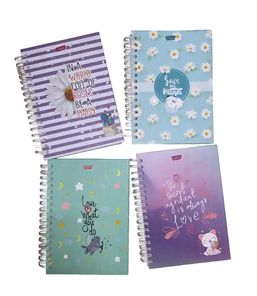 Cuaderno Argollado Cuadriculado Mujer 7 Materias Pequeño Lukis