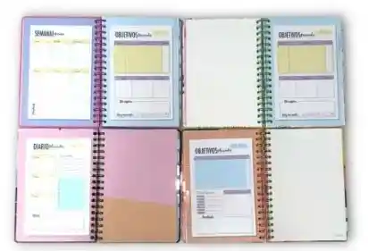 Cuaderno Argollado Cuadriculado Mujer 7 Materias Pequeño Primavera