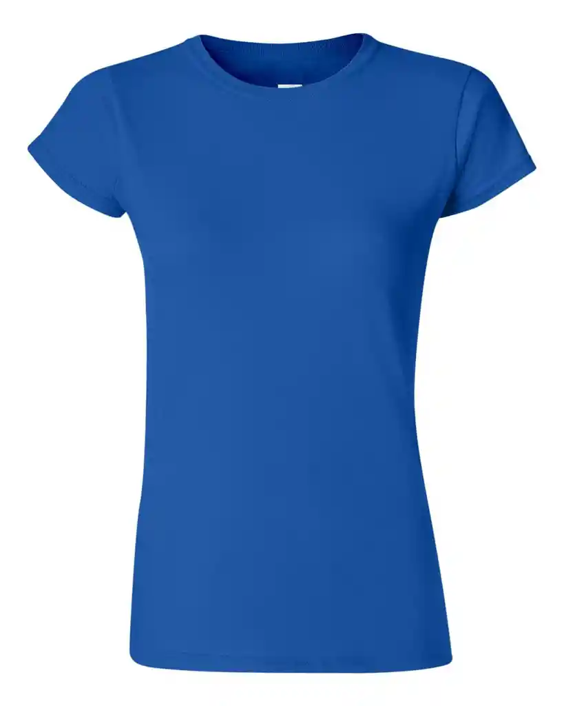 Camiseta Dama Clasica - Azul Talla L - Algodon