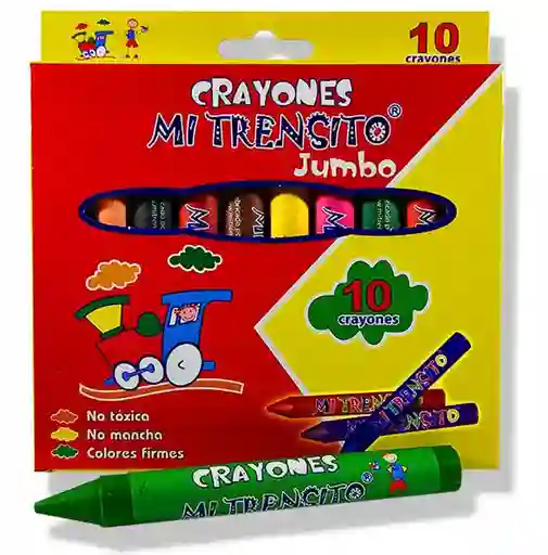 Caja Crayolas Crayones X9 Extra Jumbo Mi Trensito
