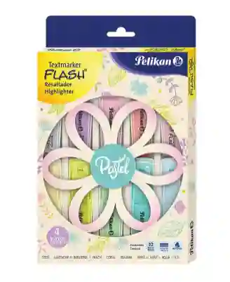 Resaltadores Color Pastel Pétalos Textmarket L Flash Pelikan Surtido X12unds