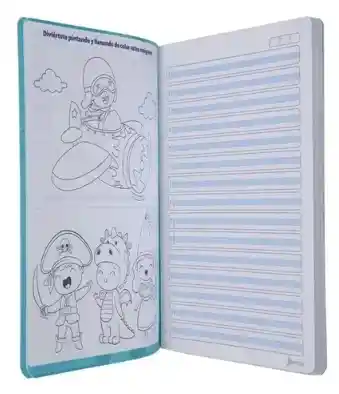 Cuaderno Cosido Ferrocarril Doble Linea Tipo D Infantil Primavera X 1oohojas Plastificado Con Stickers