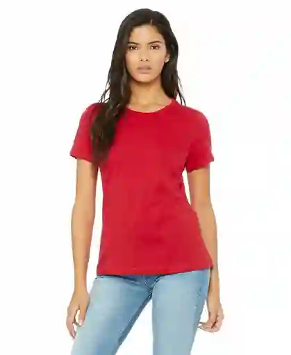 Camiseta Basica Roja Dama - Talla M Algodon