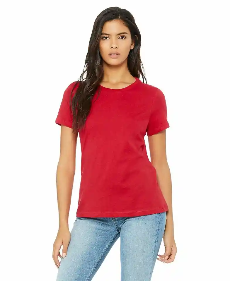 Camiseta Basica Roja Dama - Talla M Algodon