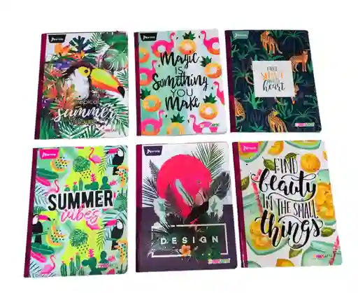 Cuaderno Cosido Rayado Niña 1 Materia Norma X-presarte X100 Hojas Plastificado Con Stickers