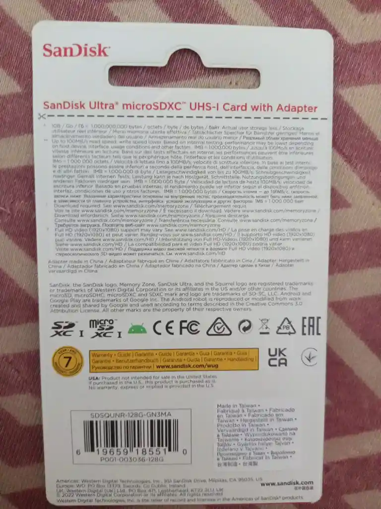 Tarjeta De Memoria Sandisk Ultra 128gb Compatible Con Nintendo Swit