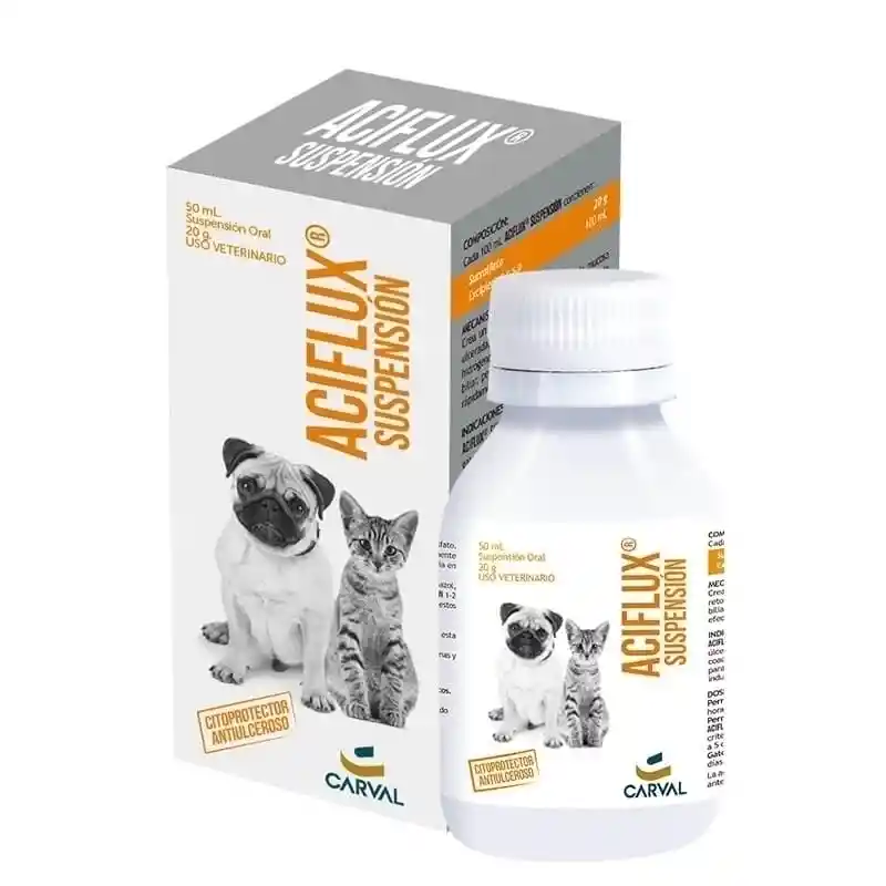 Aciflux Suspensión Citoprotector Antiulceroso Para Perros Y Gatos 50 Ml