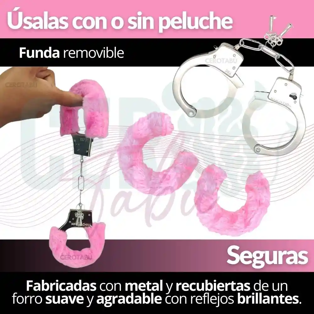 Kit Esposas + Pirinola Erótica + Anillo Para Pene Vibrador