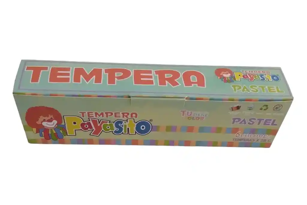 Tempera Payasito Colores Pastel X 6 Unidades Colores Surtidos