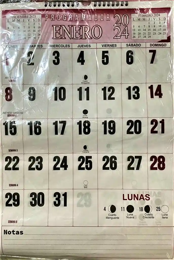 Calendario Programador Vertical Grande