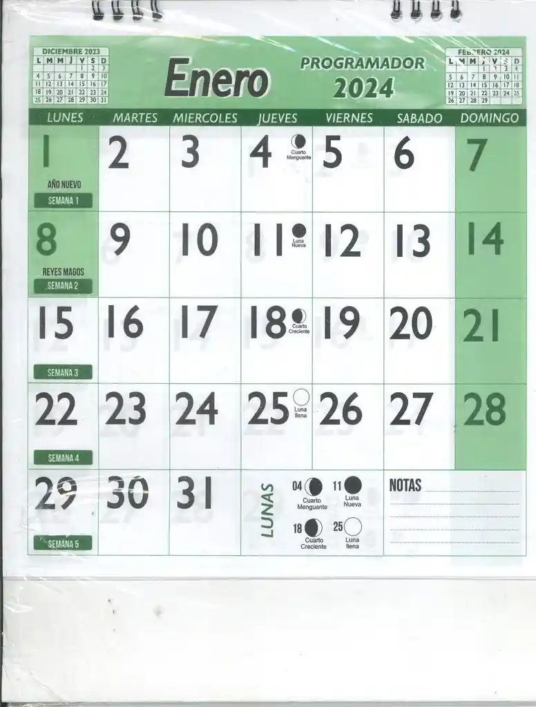Calendario Programador Vertical Mediano