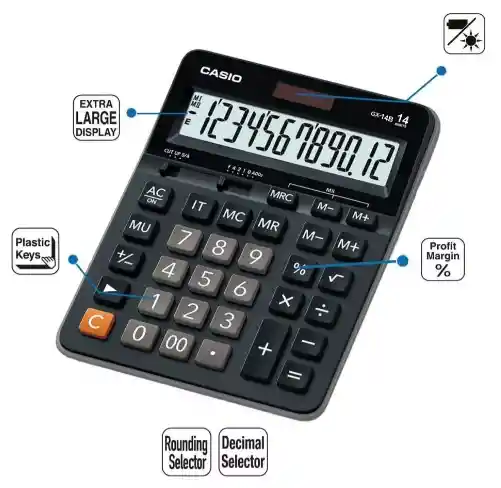 Calculadora Casio Gx-14b 14 Dígitos De Escritorio Electrónica Digital Grande Original