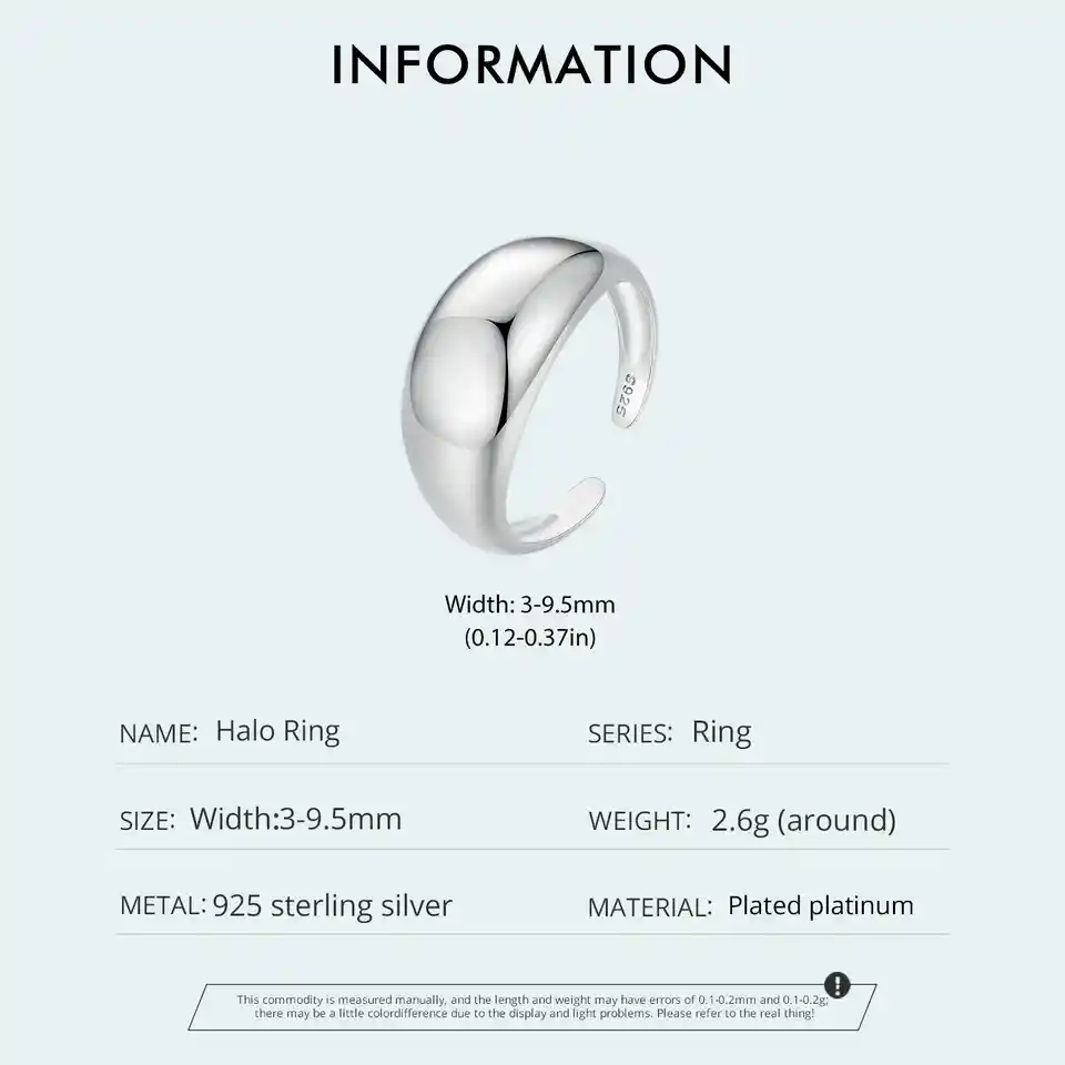 Anillo Para Mujer Ajustable Halo Fabricado En Plata 925