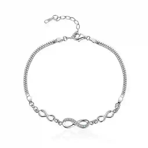 Pulsera Amor Infinito Zircones Para Mujer En Plata 925