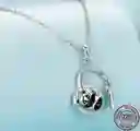 Collar Cadena Para Mujer Dije Oso Panda En Plata 925