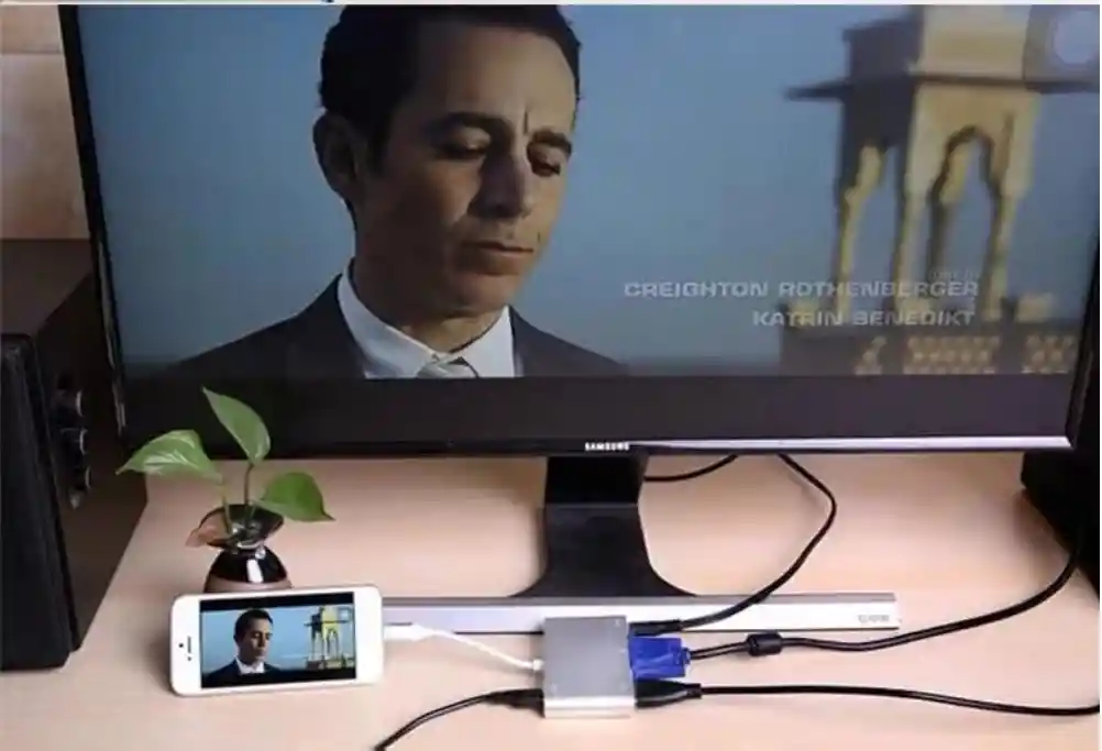 Adaptador Lightning A Hdmi/vga/audio Con Alimentacion V8