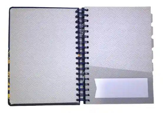 Cuaderno Hombre Argollado Pasta Dura Pequeño 7 Materias Cuadros Primavera