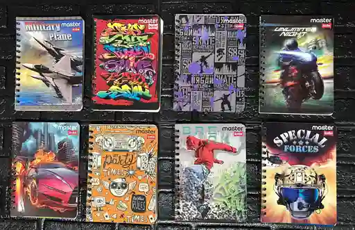 Cuaderno Argollado Linea Caballero 100h Pequeño Stickers Cod.a95