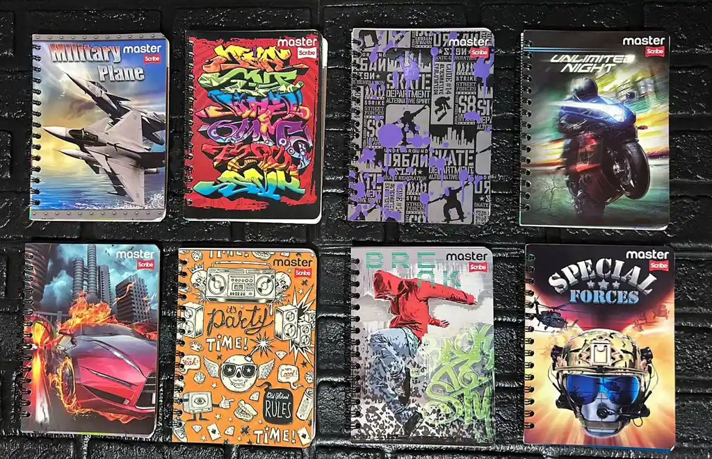 Cuaderno Argollado Linea Caballero 100h Pequeño Stickers Cod.a95