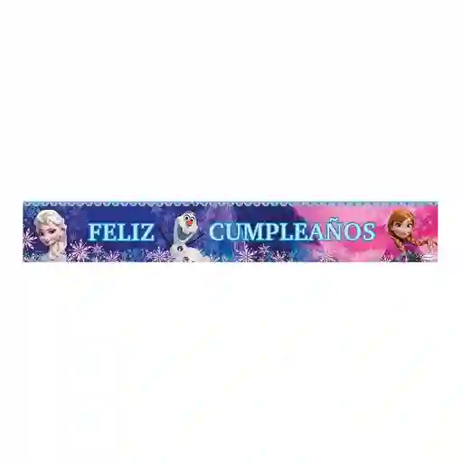 Cartel Metalizado Feliz Cumpleaños Frozen Disney 90cmx2und