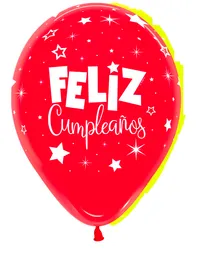 Globos Bombas Sempertex Feliz Cumpleaños Efecto Espejo Globo Duo R-12 Paq 8 Und