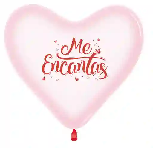 Globos Bombas Sempertex Me Encantas Cristal Pastel Rosado Corazon Paq 12 Und