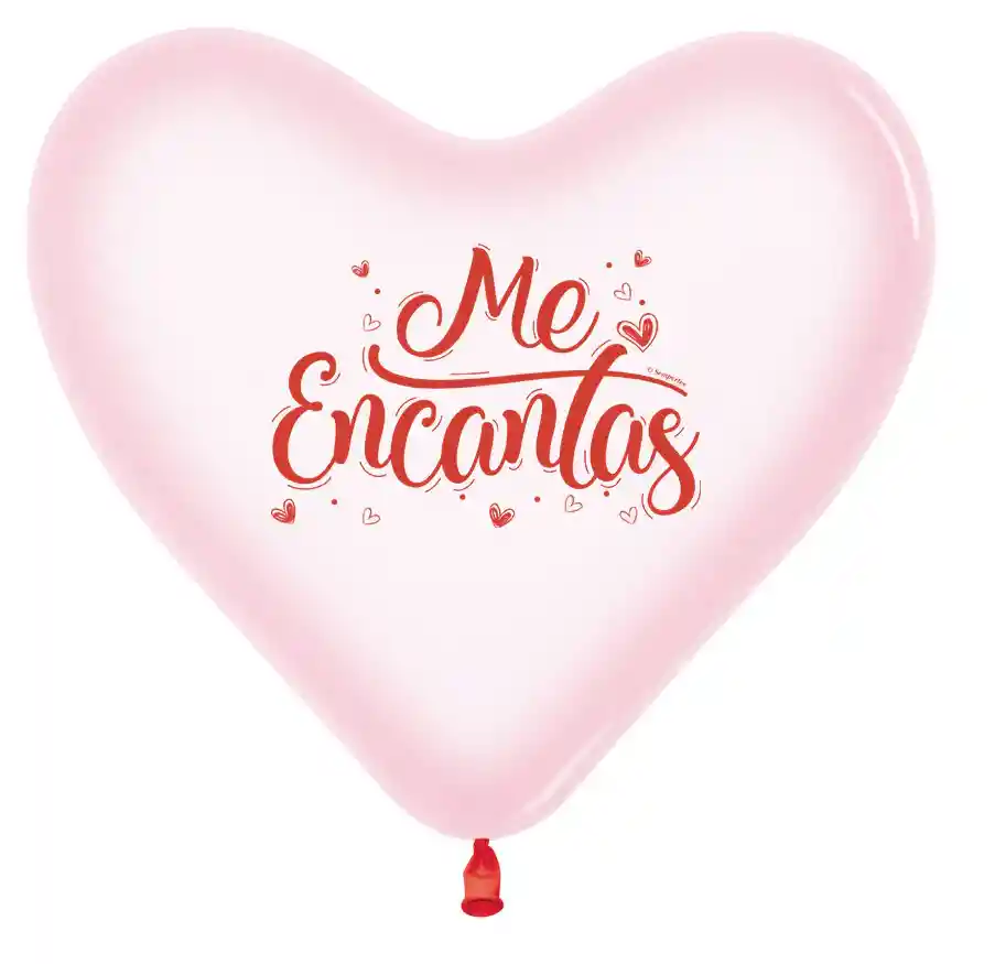 Globos Bombas Sempertex Me Encantas Cristal Pastel Rosado Corazon Paq 12 Und