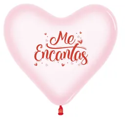 Globos Bombas Sempertex Me Encantas Cristal Pastel Rosado Corazon Paq 12 Und