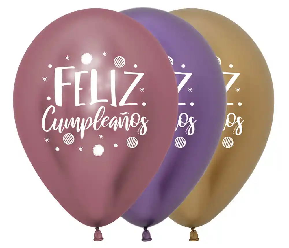 Globos Bombas Sempertex Feliz Cumpleaños Fiesta Destellos Paq 12 Und