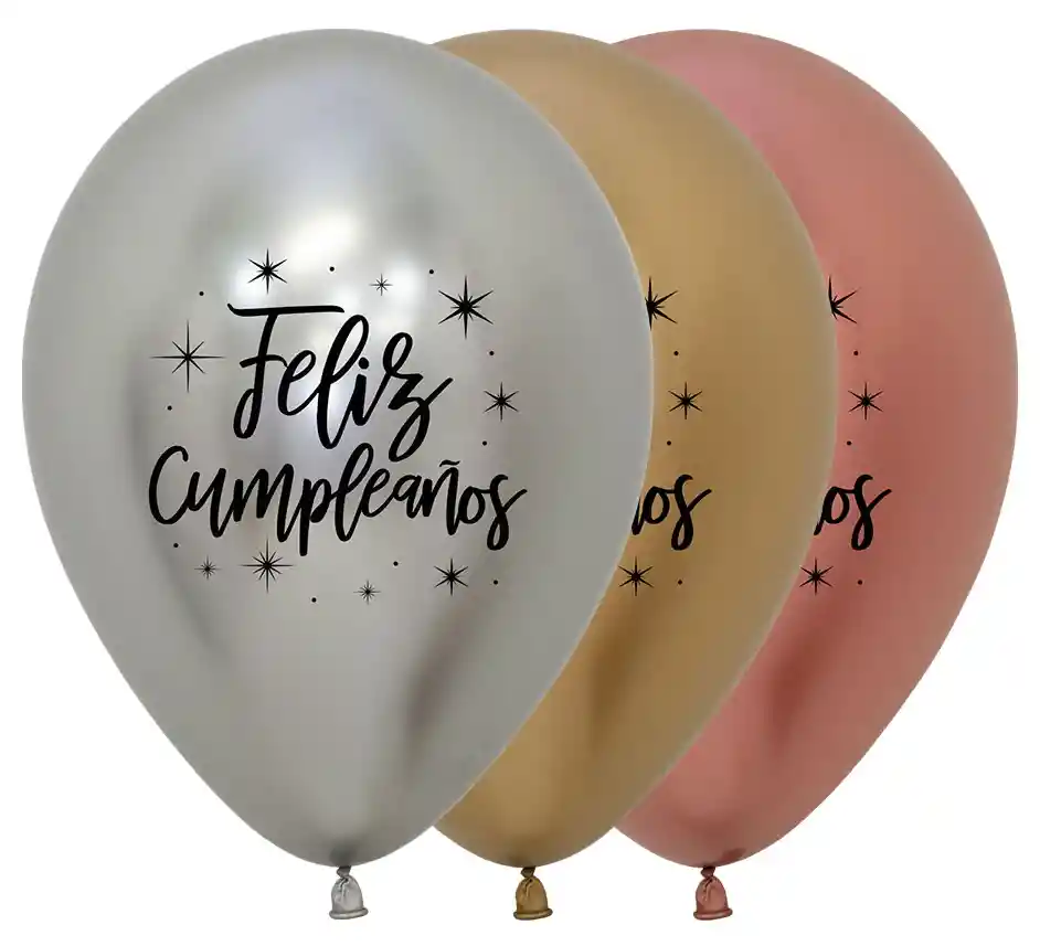 Globos Bombas Sempertex Feliz Cumpleaños Radiante Reflex Paq 12 Und