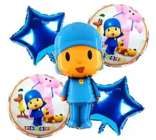 Bouquet Globo Bomba Personaje Infantil Pocoyo X5